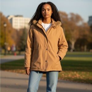 Pendleton Camel coat with Faux Fur Collar